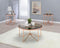 Alivia Coffee Table, Rose Gold & Smoky Glass